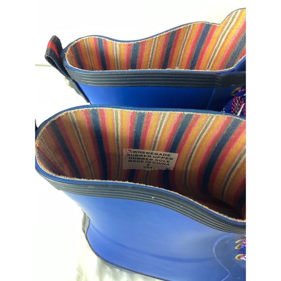 Tommy Hilfiger Renegade Rubber Rain Boots Size 8 Bright Blue - Picture 5 of 9